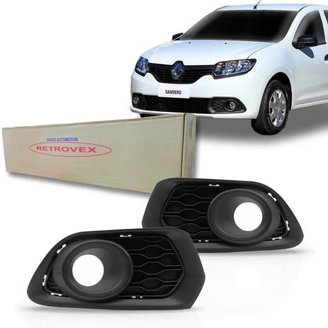 Grade Farol Milha Parachoque Sandero 2015 A 2017 Com Furo Preta - Retrovex é boa?