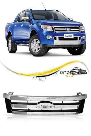 Grade Frontal Dianteira Ford Ranger Cromada 2012 2013 2014 2015 Menor preço em Grade Frontal Dianteira Ford Ranger Cromada 2012 2013 2014 2015