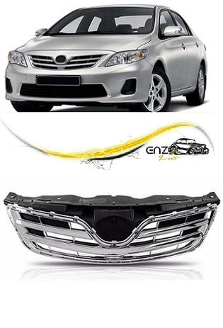 Grade Frontal Toyota Corolla 2012 2013 Com Friso Cromado + Emblema Menor preço em Grade Frontal Toyota Corolla 2012 2013 Com Friso Cromado + Emblema
