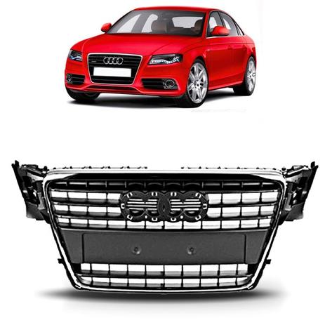 Grade Radiador Audi A4 2009 A 2012 C/ Friso CromadoBR - Sp acessórios Menor preço em Grade Radiador Audi A4 2009 A 2012 C/ Friso CromadoBR - Sp acessórios