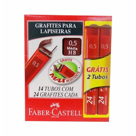Grafite 0.5mm hb estojo com 24 minas / 14est / faber Menor preço em Grafite 0.5mm hb estojo com 24 minas / 14est / faber