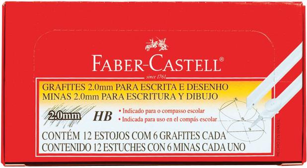 Grafite 2.0MM 2,0 HB 12TUBOSX06MINAS FABER-CASTELL Menor preço em Grafite 2.0MM 2,0 HB 12TUBOSX06MINAS FABER-CASTELL