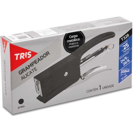 Grampeador Alicate TRIS T328 Preto 26/6 P/ 25FLS Summit Menor preço em Grampeador Alicate TRIS T328 Preto 26/6 P/ 25FLS Summit