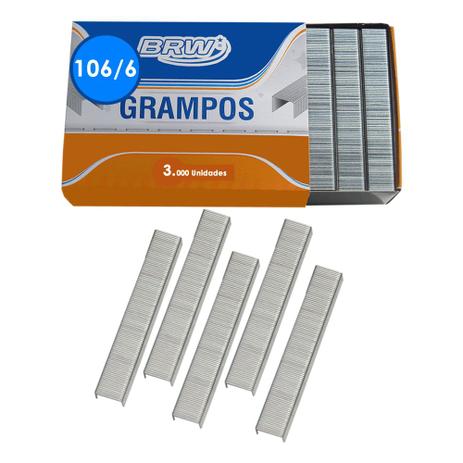 Grampo 106/6 para grampeador Galvanizado Gramp Line 3500un - Brw Menor preço em Grampo 106/6 para grampeador Galvanizado Gramp Line 3500un - Brw