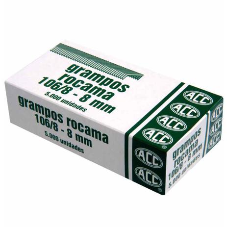 Grampo para grampeador 106/8 galvanizado rocama / 5000un / acc Menor preço em Grampo para grampeador 106/8 galvanizado rocama / 5000un / acc