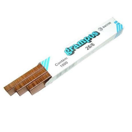 Grampo para Grampeador 26/6 Cobreado 1000 Grampos (27897849621520) - Bacchi Menor preço em Grampo para Grampeador 26/6 Cobreado 1000 Grampos (27897849621520) - Bacchi