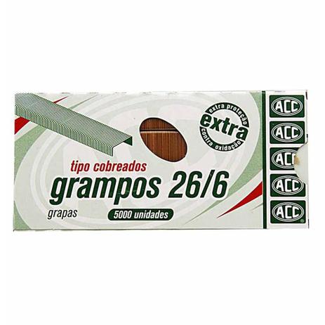 Grampo para grampeador 26/6 cobreado / 5000un / acc Menor preço em Grampo para grampeador 26/6 cobreado / 5000un / acc