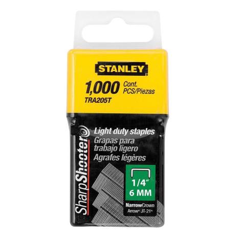 Grampo para grampeador manual 6 mm caixa com 1000 peças - TRA204T - Stanley Menor preço em Grampo para grampeador manual 6 mm caixa com 1000 peças - TRA204T - Stanley