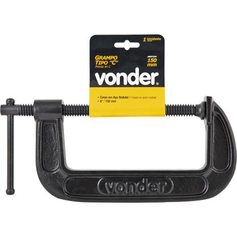 Grampo tipo c 6” ferro nodular - Vonder Plus Menor preço em Grampo tipo c 6” ferro nodular - Vonder Plus