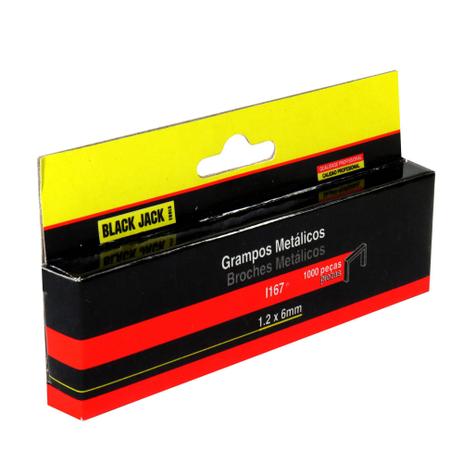 Grampos Metálicos 1,2 mm x 6 mm 1000 Peças Black Jack Menor preço em Grampos Metálicos 1,2 mm x 6 mm 1000 Peças Black Jack