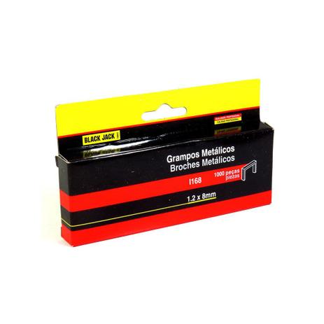 Grampos Metálicos 1,2 Mm X 8 Mm 1000 Peças Black Jack Menor preço em Grampos Metálicos 1,2 Mm X 8 Mm 1000 Peças Black Jack