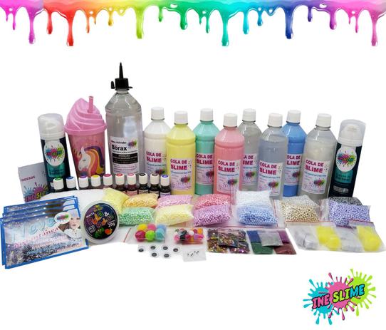 Grande Kit Super Slime Neve + Copo Unicórnio Pompom Jelly Cubes - Ine Slime Menor preço em Grande Kit Super Slime Neve + Copo Unicórnio Pompom Jelly Cubes - Ine Slime
