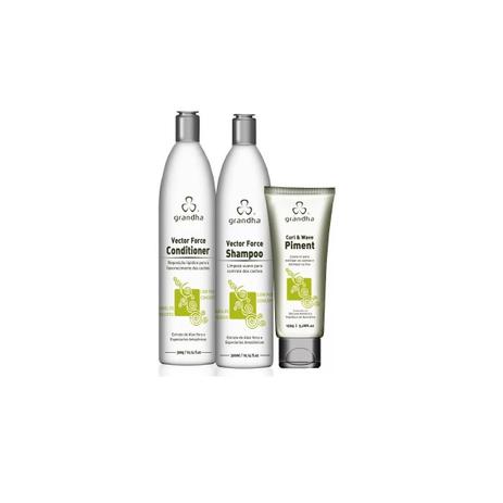 Grandha Curl Wave Kit Manutenção Cachos - Shampoo 300ml Conditioner 300ml Leave-in 150ml Menor preço em Grandha Curl Wave Kit Manutenção Cachos - Shampoo 300ml Conditioner 300ml Leave-in 150ml