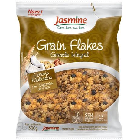 Granola Integral Grain Flakes Cereais Maltados 300g - Jasmine Menor preço em Granola Integral Grain Flakes Cereais Maltados 300g - Jasmine
