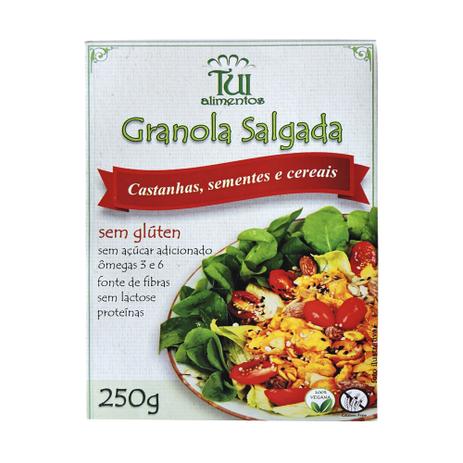 Granola Salgada sem Glúten - Tui - 250g Menor preço em Granola Salgada sem Glúten - Tui - 250g