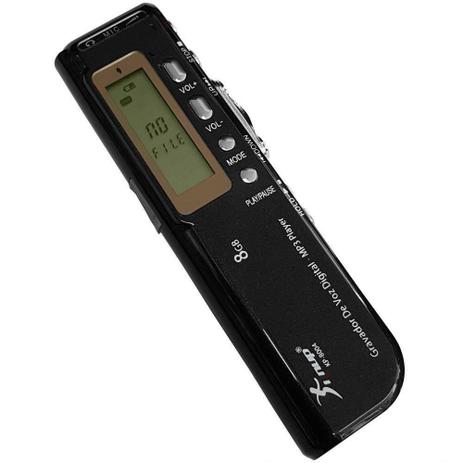 Gravador De Voz Espião Digital Mp3 +microfone +fone Knup KP-8004 Preto - Preto Menor preço em Gravador De Voz Espião Digital Mp3 +microfone +fone Knup KP-8004 Preto - Preto