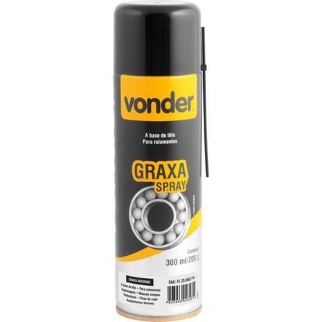Graxa em Spray Marrom Base de Lítio 200 GR VONDER Menor preço em Graxa em Spray Marrom Base de Lítio 200 GR VONDER