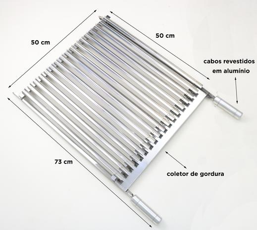 Grelha Argentina Parrilha Churrasqueira Inox 30 x 40 cm - Vila do churrasco Menor preço em Grelha Argentina Parrilha Churrasqueira Inox 30 x 40 cm - Vila do churrasco