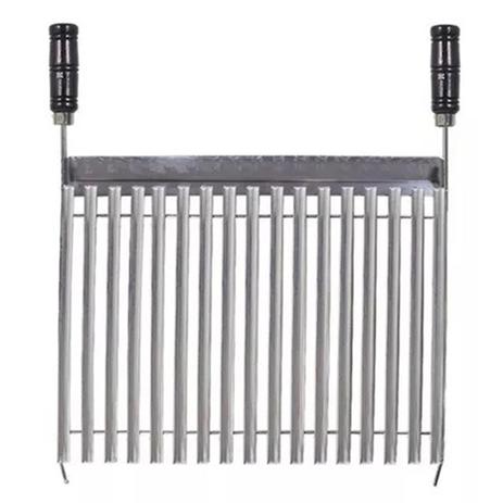 Grelha de Inox Argentina, Espaço para grelhar de 45x40cm Cabo de Madeira - Metal adm é ruim? Grelha de Inox Argentina, Espaço para grelhar de 45x40cm Cabo de Madeira - Metal adm é boa?