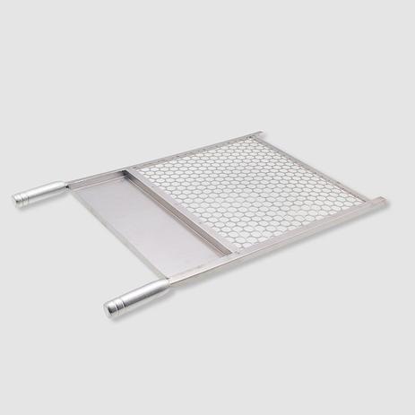Grelha de inox tela moeda com area de apoio 60x41cm - Arteinoxx Menor preço em Grelha de inox tela moeda com area de apoio 60x41cm - Arteinoxx
