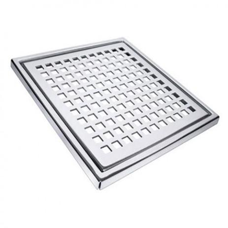 Grelha Quadrada com Caixilho Excellence Inox 10x10 Cromado - Moldenox Menor preço em Grelha Quadrada com Caixilho Excellence Inox 10x10 Cromado - Moldenox