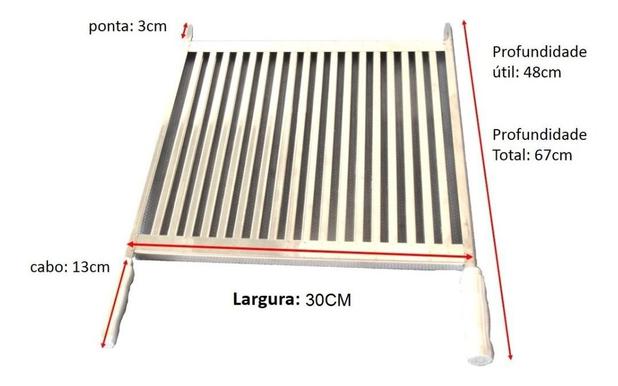 Grelha Uruguaia Para Churrasco Legumes hamburguer Apoio 30cm - Plenitude Menor preço em Grelha Uruguaia Para Churrasco Legumes hamburguer Apoio 30cm - Plenitude
