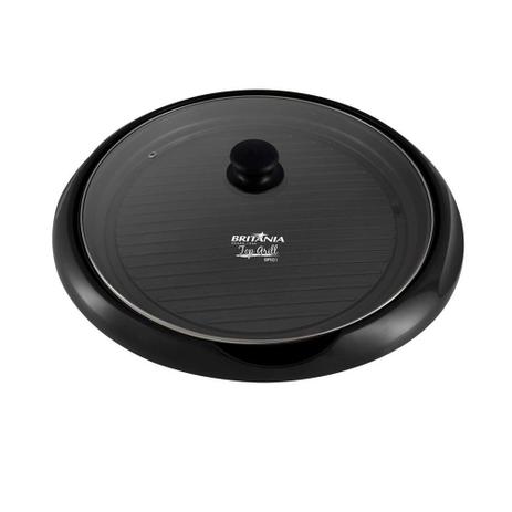 Grill Britânia Top Grill com Tampa de Vidro BPE01 - Britania portateis importados Menor preço em Grill Britânia Top Grill com Tampa de Vidro BPE01 - Britania portateis importados