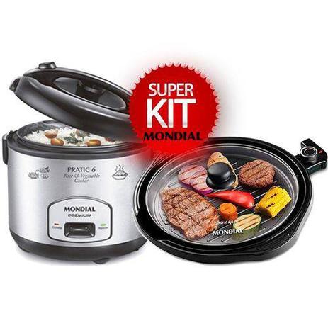 Grill Mondial Redondo Smart Grill 30cm Preto + Panela Elétrica Mondial PE 02 Preta 1,2 Litros 110v Menor preço em Grill Mondial Redondo Smart Grill 30cm Preto + Panela Elétrica Mondial PE 02 Preta 1,2 Litros 110v
