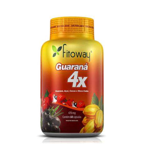 Guarana 4x fitoway (guaraná+açaí+cacau+mana cubiu) - 60 caps Menor preço em Guarana 4x fitoway (guaraná+açaí+cacau+mana cubiu) - 60 caps