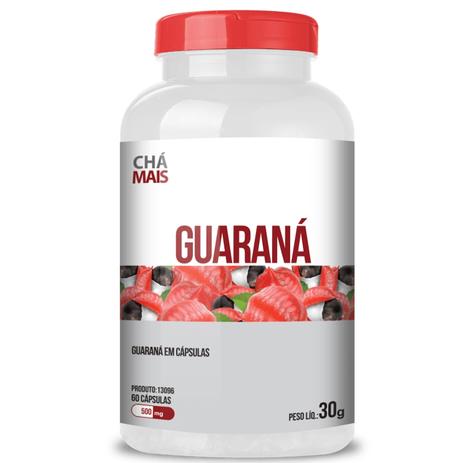 Guaraná 500mg Chá Mais 60 cápsulas Menor preço em Guaraná 500mg Chá Mais 60 cápsulas
