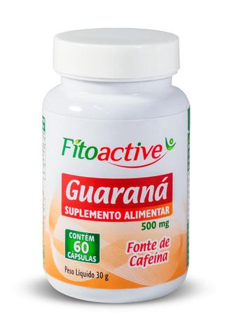 Guaraná 60 Cápsulas Fitoactive Menor preço em Guaraná 60 Cápsulas Fitoactive