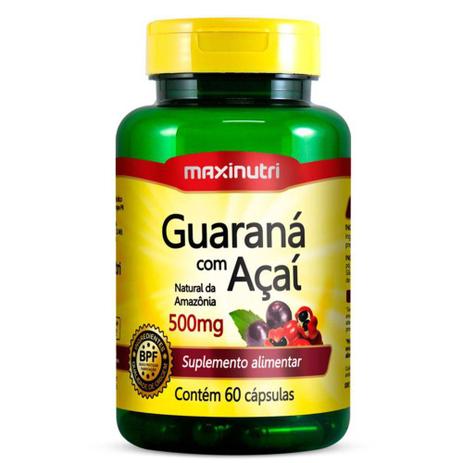 Guaraná com Açaí 500mg - Maxinutri - 60 Cápsulas Natural da Amazônia Menor preço em Guaraná com Açaí 500mg - Maxinutri - 60 Cápsulas Natural da Amazônia
