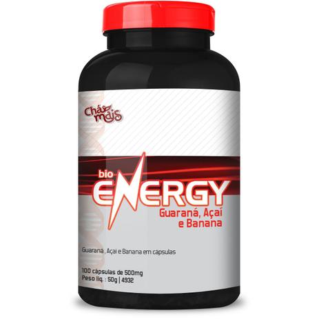 Guaraná em Pó BIO ENERGY com Açaí e Banana 100 cáps. 500mg - Chá mais Menor preço em Guaraná em Pó BIO ENERGY com Açaí e Banana 100 cáps. 500mg - Chá mais