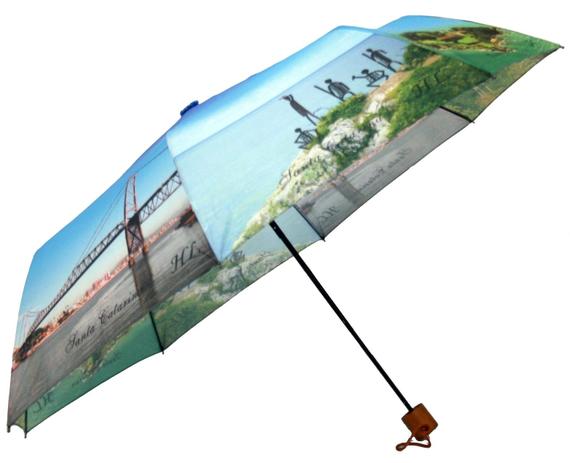 Guarda Chuva Cabo de Madeira Estampa Paisagens - Umbrellas Menor preço em Guarda Chuva Cabo de Madeira Estampa Paisagens - Umbrellas