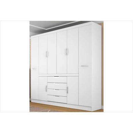 Guarda Roupa 08 Portas e 04 Gavetas Realce Branco - Demóbile Menor preço em Guarda Roupa 08 Portas e 04 Gavetas Realce Branco - Demóbile