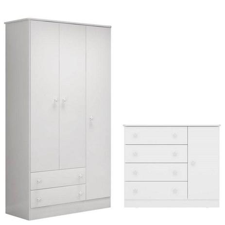 Guarda Roupa 2617 e Cômoda Infantil 2561 Doce Sonho Branco Brilho Qmovi é ruim? Guarda Roupa 2617 e Cômoda Infantil 2561 Doce Sonho Branco Brilho Qmovi é boa?