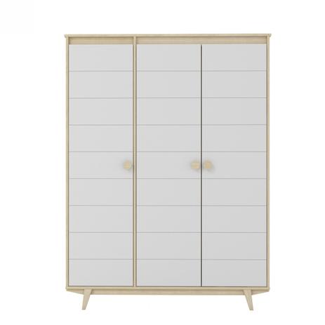 Guarda Roupa 3 Portas Dream Inter Link Verniz Natural/Branco Menor preço em Guarda Roupa 3 Portas Dream Inter Link Verniz Natural/Branco