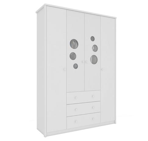 Guarda Roupa 4 Portas Lipe Branco Peroba Moveis Menor preço em Guarda Roupa 4 Portas Lipe Branco Peroba Moveis