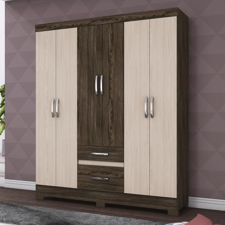 Guarda-roupa 6 Portas B22-85 Moka/Fendi - Briz Menor preço em Guarda-roupa 6 Portas B22-85 Moka/Fendi - Briz
