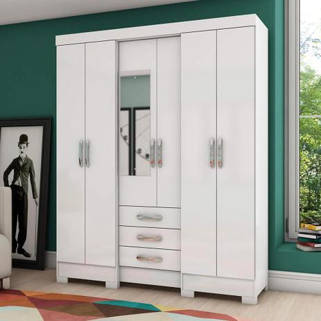 Guarda-roupa 6 Portas B23-10 Branco - Briz Menor preço em Guarda-roupa 6 Portas B23-10 Branco - Briz