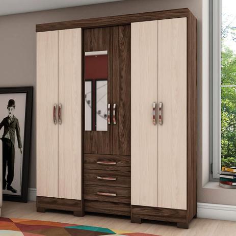 Guarda-roupa 6 Portas B23-85 Moka/Fendi - Briz Menor preço em Guarda-roupa 6 Portas B23-85 Moka/Fendi - Briz