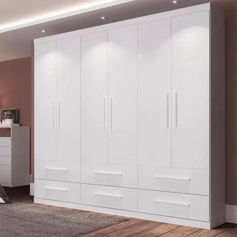 Guarda-Roupa 6 Portas Édez PH1691, 6 gavetas, Branco Touch - ÉDEZ/ HERVAL Menor preço em Guarda-Roupa 6 Portas Édez PH1691, 6 gavetas, Branco Touch - ÉDEZ/ HERVAL