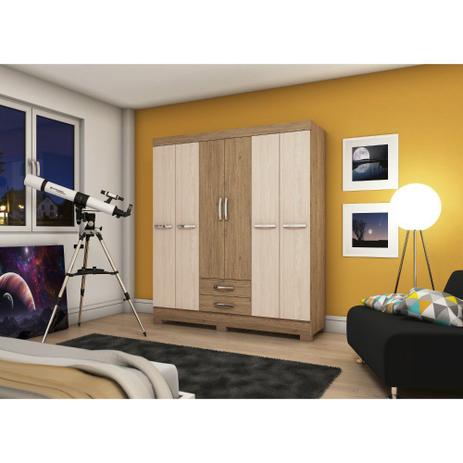 Guarda Roupa 6 Portas em MDP Briz B15 Menor preço em Guarda Roupa 6 Portas em MDP Briz B15
