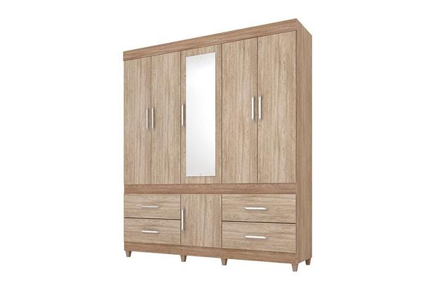 Guarda Roupa 6 Portas Guaruja Nogal / Vanilla Touch - Demóbile - Demobile Menor preço em Guarda Roupa 6 Portas Guaruja Nogal / Vanilla Touch - Demóbile - Demobile