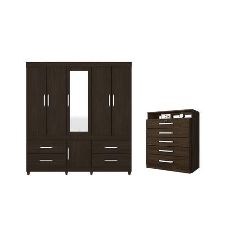 Guarda Roupa 6P GUARUJÁ Cômoda Triunfo Ébano Demóbile - Demobile Menor preço em Guarda Roupa 6P GUARUJÁ Cômoda Triunfo Ébano Demóbile - Demobile