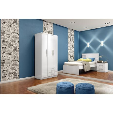Guarda-roupa Açaí 03 Portas 02 Gavetas - Henn - Branco Menor preço em Guarda-roupa Açaí 03 Portas 02 Gavetas - Henn - Branco