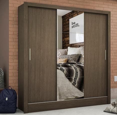 Guarda-Roupa Barcelona Plus 3 Portas de Correr com Espelho Malbec - Mezzanine Móveis Menor preço em Guarda-Roupa Barcelona Plus 3 Portas de Correr com Espelho Malbec - Mezzanine Móveis