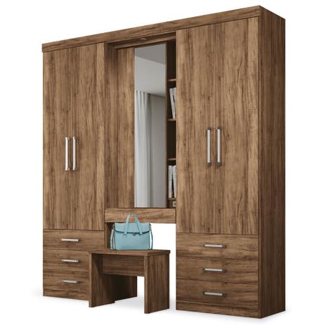 Guarda Roupa Camarim 5.7 com Banqueta Atacama - Santos andirá Menor preço em Guarda Roupa Camarim 5.7 com Banqueta Atacama - Santos andirá