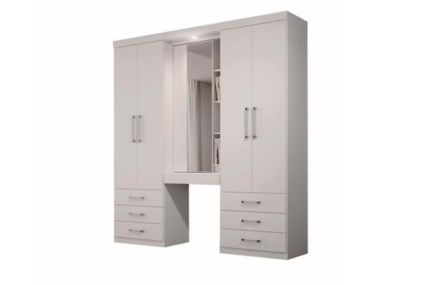 Guarda Roupa Camarim 5.7 sem banqueta Branco - Santos Andirá - Santos andira Menor preço em Guarda Roupa Camarim 5.7 sem banqueta Branco - Santos Andirá - Santos andira