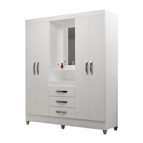 Guarda Roupa Capelinha Capri Branco Rosa Flex Moval Menor preço em Guarda Roupa Capelinha Capri Branco Rosa Flex Moval